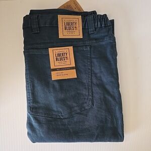 Liberty Blues Jeans Size 64x38 Wide Leg Side Elastic Blue NWT